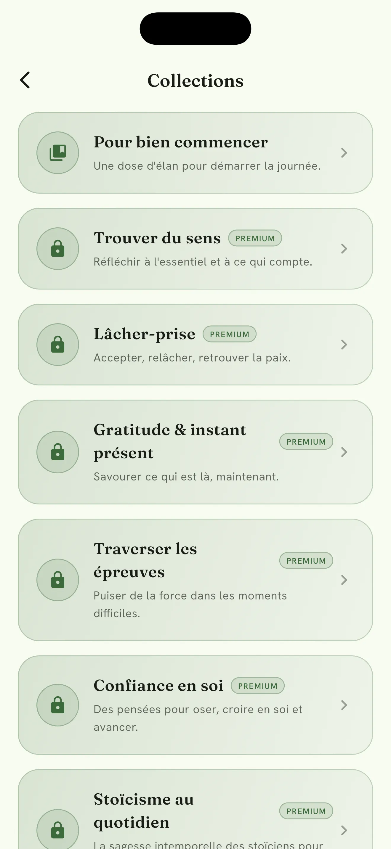 Grille des collections curées de citations